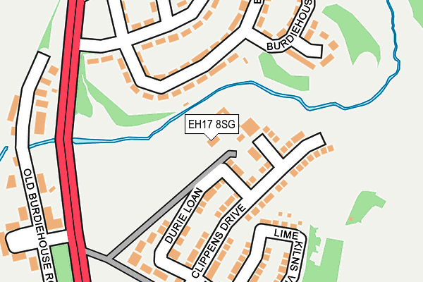 EH17 8SG map - OS OpenMap – Local (Ordnance Survey) EH17 8SG map - OS OpenMap – Local (Ordnance Survey)
