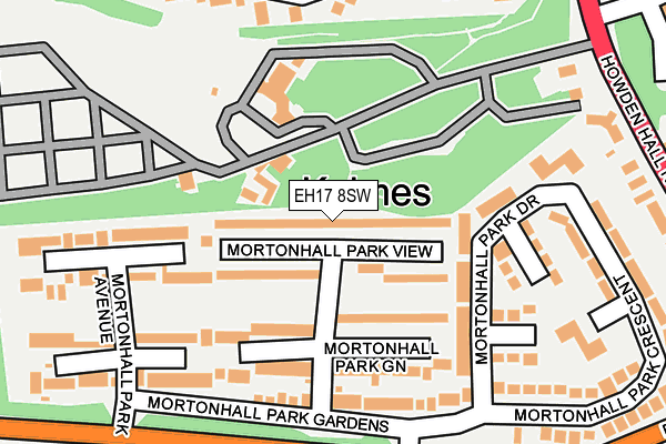 EH17 8SW map - OS OpenMap – Local (Ordnance Survey) EH17 8SW map - OS OpenMap – Local (Ordnance Survey)