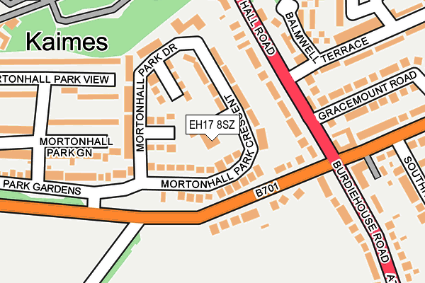 EH17 8SZ map - OS OpenMap – Local (Ordnance Survey) EH17 8SZ map - OS OpenMap – Local (Ordnance Survey)