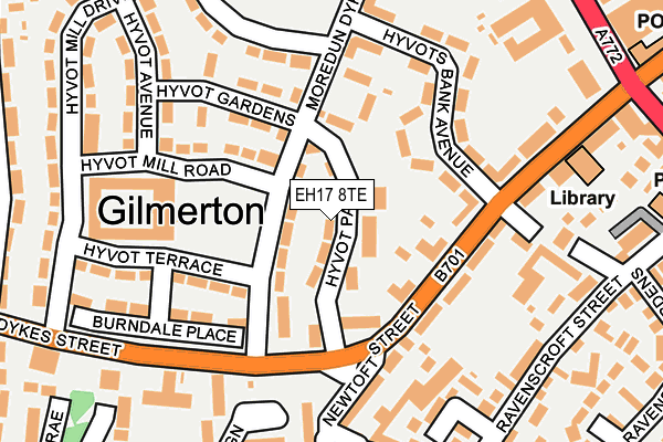 EH17 8TE map - OS OpenMap – Local (Ordnance Survey) EH17 8TE map - OS OpenMap – Local (Ordnance Survey)