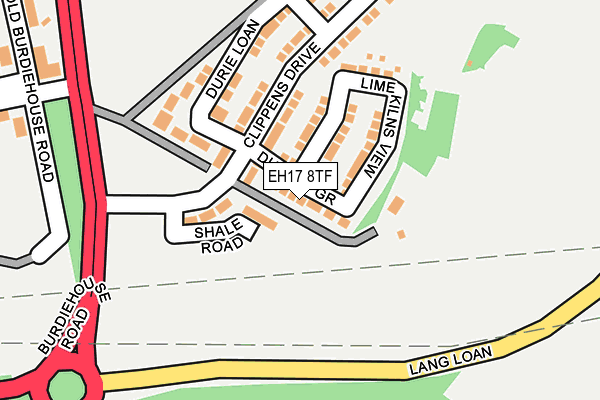 EH17 8TF map - OS OpenMap – Local (Ordnance Survey) EH17 8TF map - OS OpenMap – Local (Ordnance Survey)