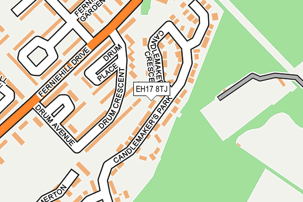 EH17 8TJ map - OS OpenMap – Local (Ordnance Survey) EH17 8TJ map - OS OpenMap – Local (Ordnance Survey)