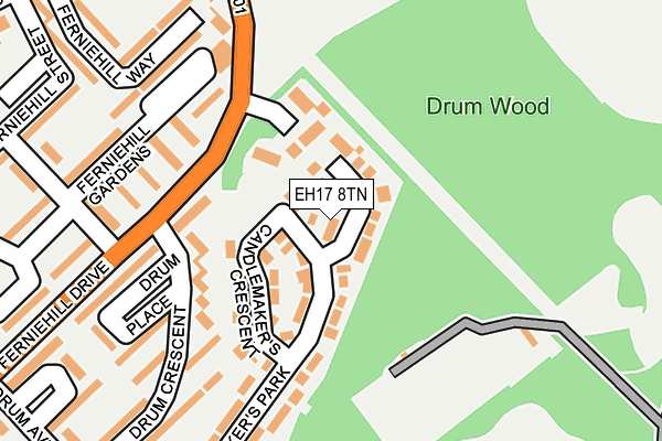 EH17 8TN map - OS OpenMap – Local (Ordnance Survey) EH17 8TN map - OS OpenMap – Local (Ordnance Survey)