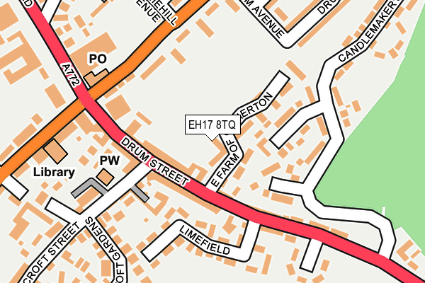 EH17 8TQ map - OS OpenMap – Local (Ordnance Survey) EH17 8TQ map - OS OpenMap – Local (Ordnance Survey)