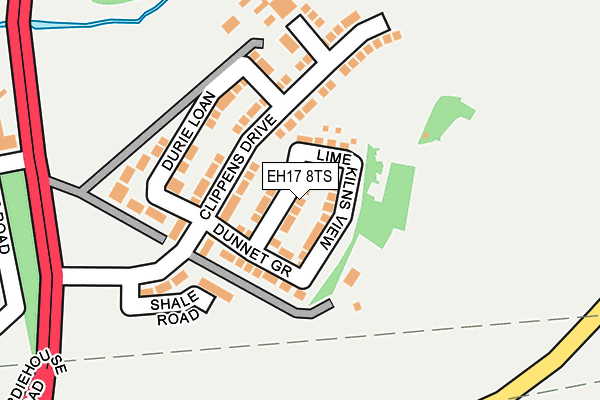 EH17 8TS map - OS OpenMap – Local (Ordnance Survey) EH17 8TS map - OS OpenMap – Local (Ordnance Survey)