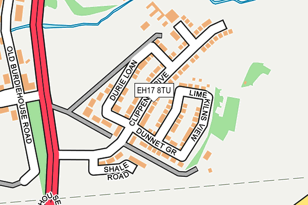 EH17 8TU map - OS OpenMap – Local (Ordnance Survey) EH17 8TU map - OS OpenMap – Local (Ordnance Survey)