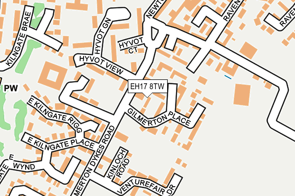 EH17 8TW map - OS OpenMap – Local (Ordnance Survey) EH17 8TW map - OS OpenMap – Local (Ordnance Survey)