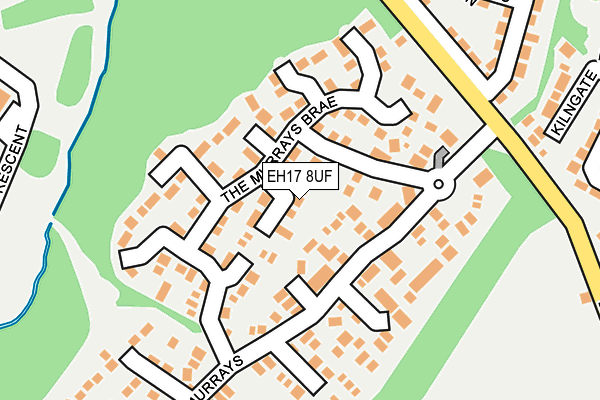 EH17 8UF map - OS OpenMap – Local (Ordnance Survey) EH17 8UF map - OS OpenMap – Local (Ordnance Survey)