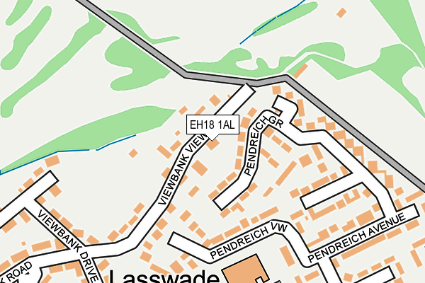 EH18 1AL map - OS OpenMap – Local (Ordnance Survey) EH18 1AL map - OS OpenMap – Local (Ordnance Survey)