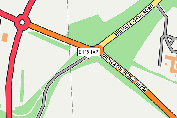 EH18 1AP map - OS OpenMap – Local (Ordnance Survey) EH18 1AP map - OS OpenMap – Local (Ordnance Survey)