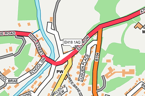 EH18 1AQ map - OS OpenMap – Local (Ordnance Survey) EH18 1AQ map - OS OpenMap – Local (Ordnance Survey)