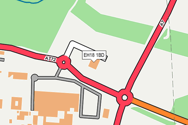 EH18 1BD map - OS OpenMap – Local (Ordnance Survey) EH18 1BD map - OS OpenMap – Local (Ordnance Survey)