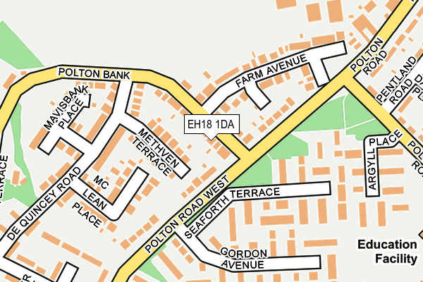 EH18 1DA map - OS OpenMap – Local (Ordnance Survey) EH18 1DA map - OS OpenMap – Local (Ordnance Survey)