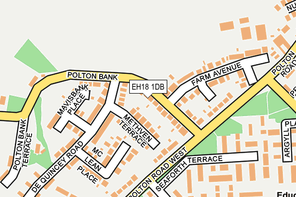 EH18 1DB map - OS OpenMap – Local (Ordnance Survey) EH18 1DB map - OS OpenMap – Local (Ordnance Survey)