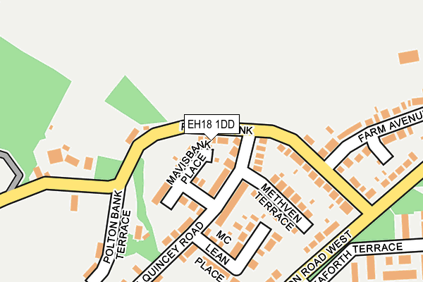 EH18 1DD map - OS OpenMap – Local (Ordnance Survey) EH18 1DD map - OS OpenMap – Local (Ordnance Survey)