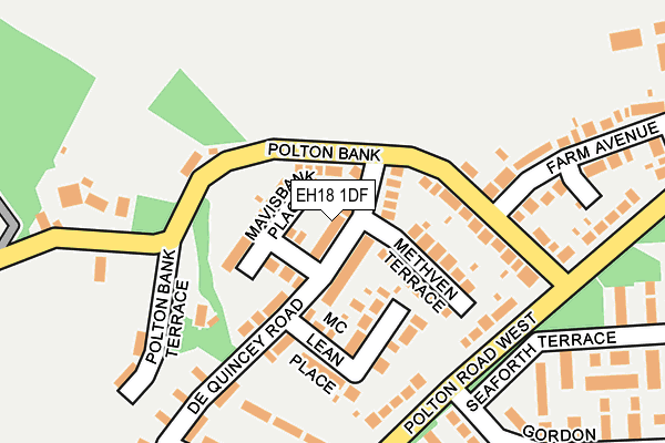 EH18 1DF map - OS OpenMap – Local (Ordnance Survey) EH18 1DF map - OS OpenMap – Local (Ordnance Survey)