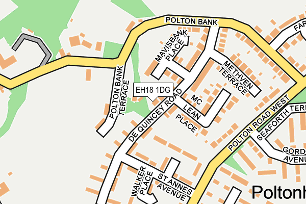 EH18 1DG map - OS OpenMap – Local (Ordnance Survey) EH18 1DG map - OS OpenMap – Local (Ordnance Survey)