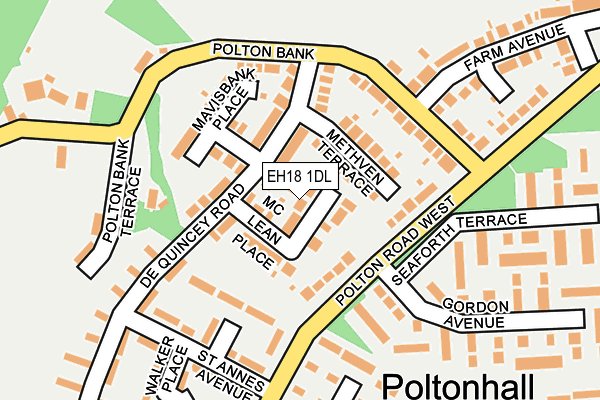 EH18 1DL map - OS OpenMap – Local (Ordnance Survey) EH18 1DL map - OS OpenMap – Local (Ordnance Survey)