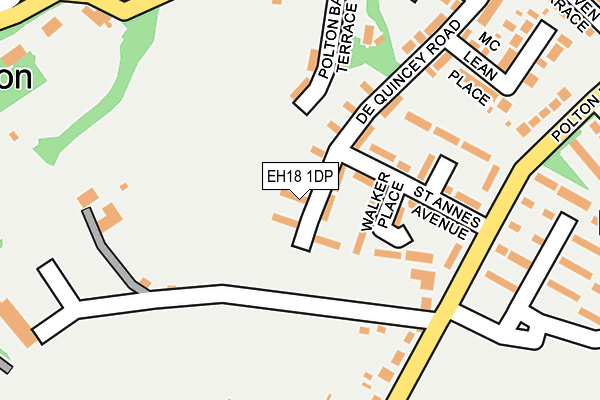 EH18 1DP map - OS OpenMap – Local (Ordnance Survey) EH18 1DP map - OS OpenMap – Local (Ordnance Survey)