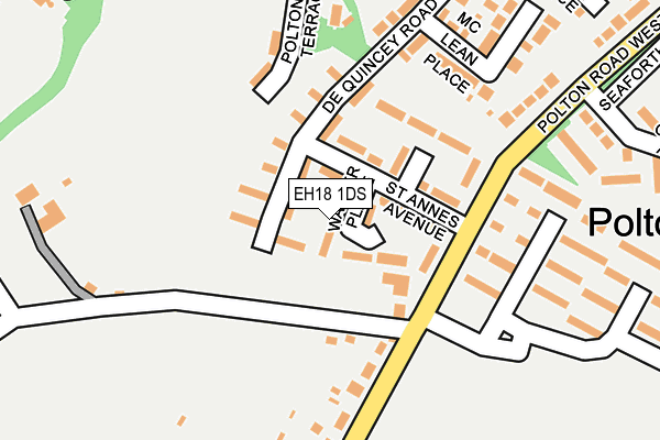 EH18 1DS map - OS OpenMap – Local (Ordnance Survey) EH18 1DS map - OS OpenMap – Local (Ordnance Survey)