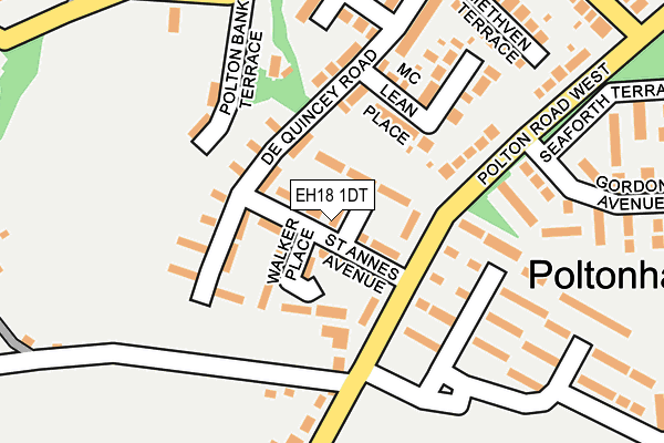 EH18 1DT map - OS OpenMap – Local (Ordnance Survey) EH18 1DT map - OS OpenMap – Local (Ordnance Survey)