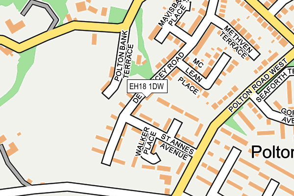 EH18 1DW map - OS OpenMap – Local (Ordnance Survey) EH18 1DW map - OS OpenMap – Local (Ordnance Survey)