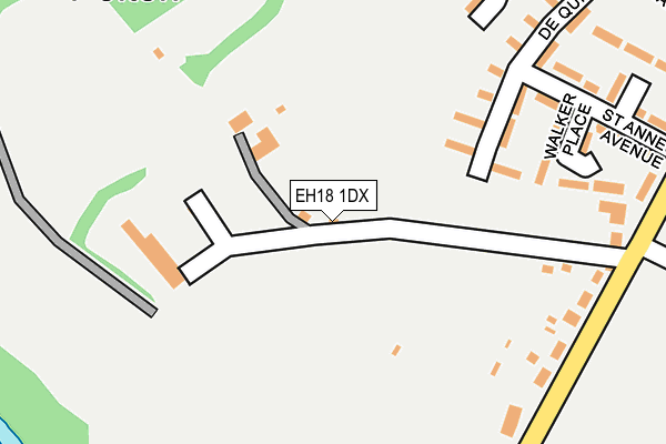 EH18 1DX map - OS OpenMap – Local (Ordnance Survey) EH18 1DX map - OS OpenMap – Local (Ordnance Survey)