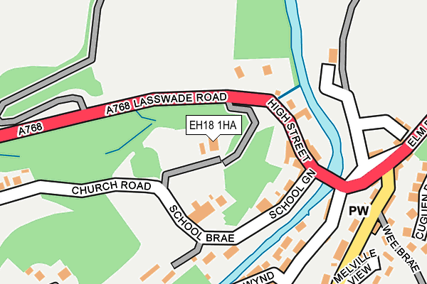 EH18 1HA map - OS OpenMap – Local (Ordnance Survey) EH18 1HA map - OS OpenMap – Local (Ordnance Survey)