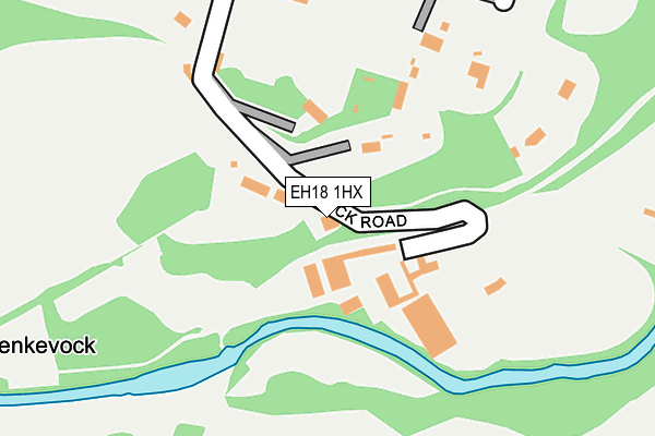 EH18 1HX map - OS OpenMap – Local (Ordnance Survey) EH18 1HX map - OS OpenMap – Local (Ordnance Survey)