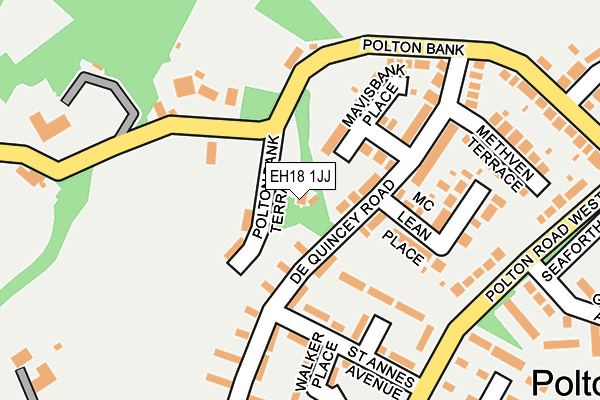 EH18 1JJ map - OS OpenMap – Local (Ordnance Survey) EH18 1JJ map - OS OpenMap – Local (Ordnance Survey)