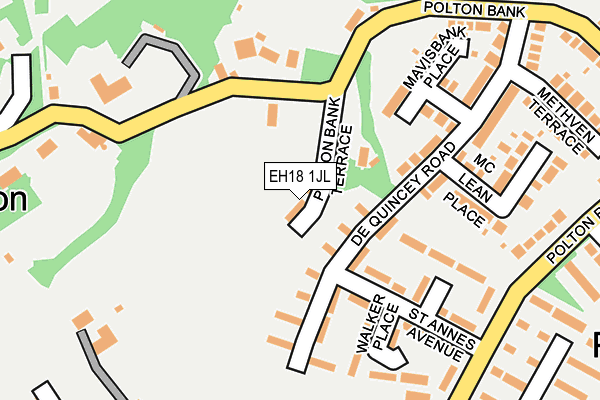 EH18 1JL map - OS OpenMap – Local (Ordnance Survey) EH18 1JL map - OS OpenMap – Local (Ordnance Survey)
