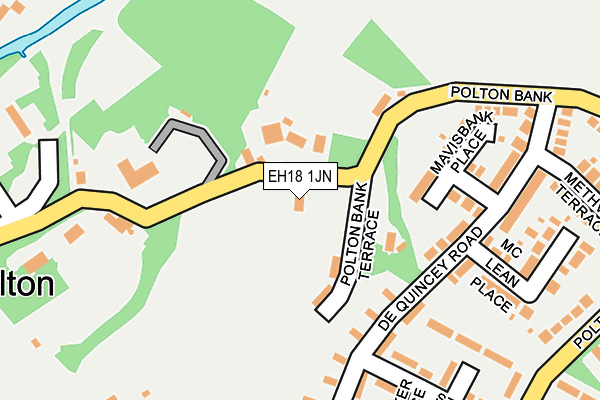 EH18 1JN map - OS OpenMap – Local (Ordnance Survey) EH18 1JN map - OS OpenMap – Local (Ordnance Survey)