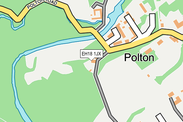 EH18 1JX map - OS OpenMap – Local (Ordnance Survey) EH18 1JX map - OS OpenMap – Local (Ordnance Survey)