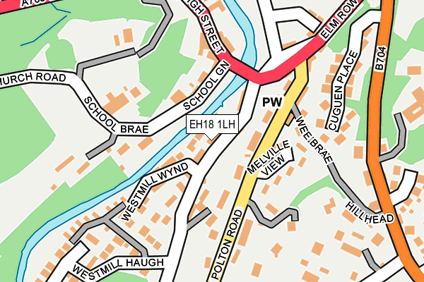 EH18 1LH map - OS OpenMap – Local (Ordnance Survey) EH18 1LH map - OS OpenMap – Local (Ordnance Survey)
