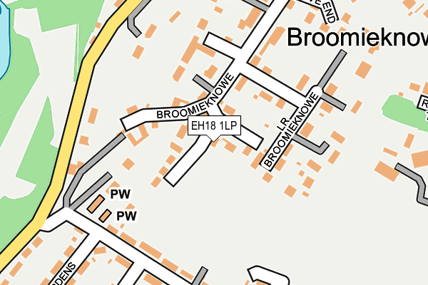 EH18 1LP map - OS OpenMap – Local (Ordnance Survey) EH18 1LP map - OS OpenMap – Local (Ordnance Survey)