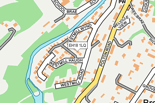 EH18 1LQ map - OS OpenMap – Local (Ordnance Survey) EH18 1LQ map - OS OpenMap – Local (Ordnance Survey)