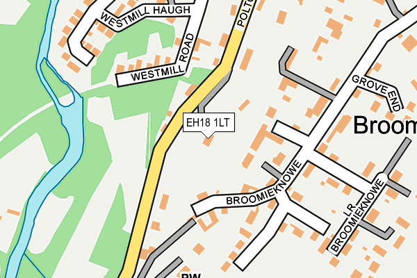 EH18 1LT map - OS OpenMap – Local (Ordnance Survey) EH18 1LT map - OS OpenMap – Local (Ordnance Survey)