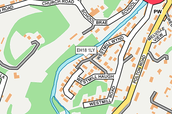 EH18 1LY map - OS OpenMap – Local (Ordnance Survey) EH18 1LY map - OS OpenMap – Local (Ordnance Survey)