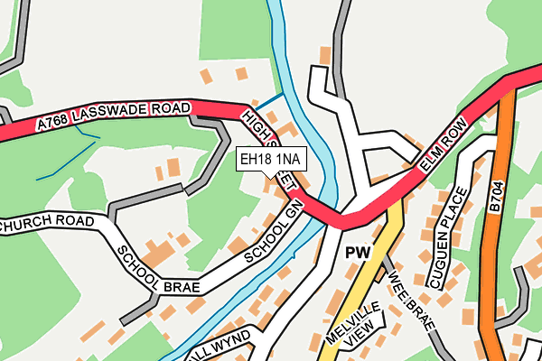 EH18 1NA map - OS OpenMap – Local (Ordnance Survey)