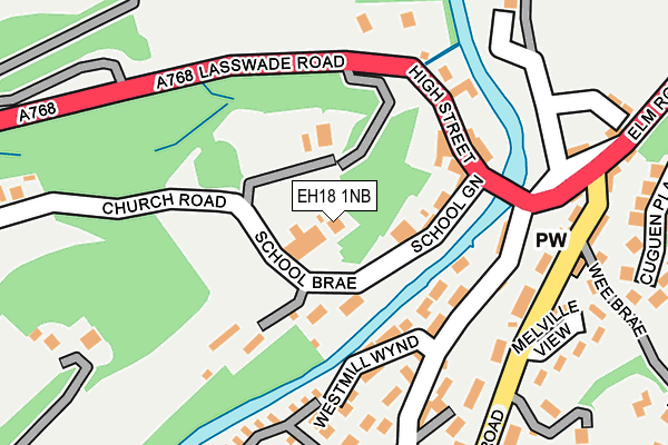 EH18 1NB map - OS OpenMap – Local (Ordnance Survey) EH18 1NB map - OS OpenMap – Local (Ordnance Survey)