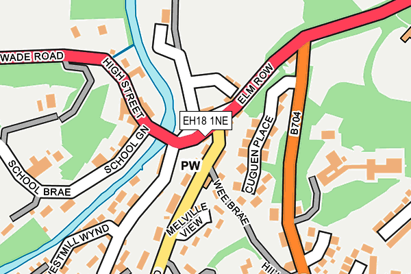 EH18 1NE map - OS OpenMap – Local (Ordnance Survey) EH18 1NE map - OS OpenMap – Local (Ordnance Survey)