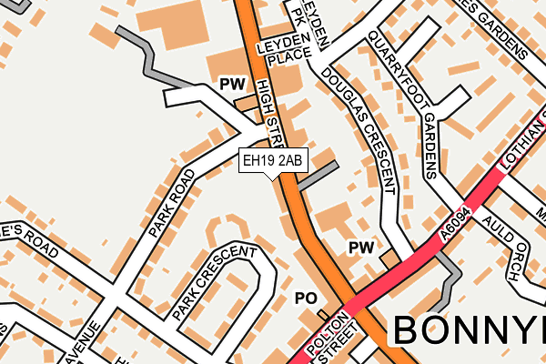 EH19 2AB map - OS OpenMap – Local (Ordnance Survey) EH19 2AB map - OS OpenMap – Local (Ordnance Survey)