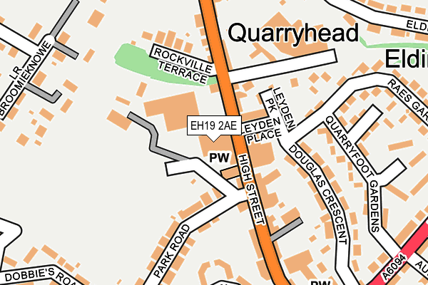 EH19 2AE map - OS OpenMap – Local (Ordnance Survey) EH19 2AE map - OS OpenMap – Local (Ordnance Survey)