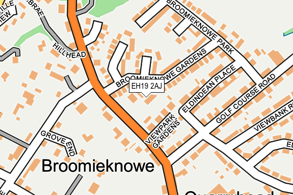 EH19 2AJ map - OS OpenMap – Local (Ordnance Survey) EH19 2AJ map - OS OpenMap – Local (Ordnance Survey)