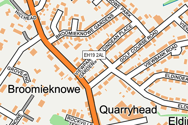 EH19 2AL map - OS OpenMap – Local (Ordnance Survey) EH19 2AL map - OS OpenMap – Local (Ordnance Survey)