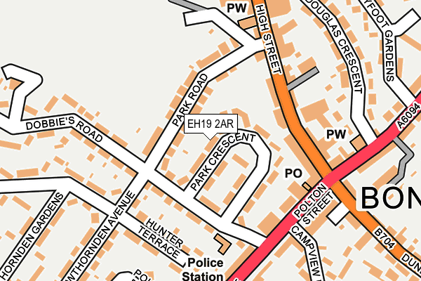 EH19 2AR map - OS OpenMap – Local (Ordnance Survey) EH19 2AR map - OS OpenMap – Local (Ordnance Survey)