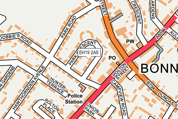 EH19 2AS map - OS OpenMap – Local (Ordnance Survey) EH19 2AS map - OS OpenMap – Local (Ordnance Survey)