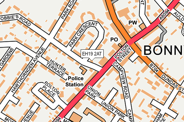 EH19 2AT map - OS OpenMap – Local (Ordnance Survey) EH19 2AT map - OS OpenMap – Local (Ordnance Survey)