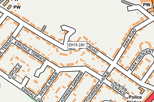 EH19 2AY map - OS OpenMap – Local (Ordnance Survey) EH19 2AY map - OS OpenMap – Local (Ordnance Survey)