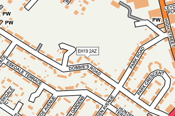 EH19 2AZ map - OS OpenMap – Local (Ordnance Survey) EH19 2AZ map - OS OpenMap – Local (Ordnance Survey)